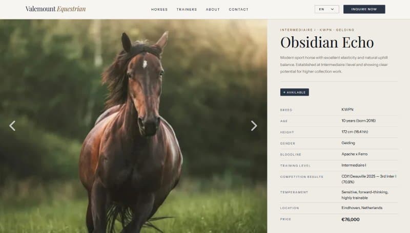 Horse Listing